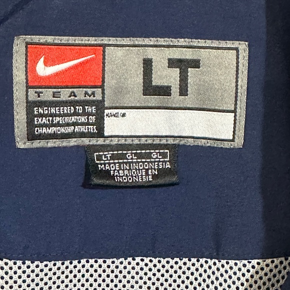 Vintage Nike Mini Swoosh & White Stripe LG Men's Blue Zip Up Jacket -Breathable - Picture 3 of 4